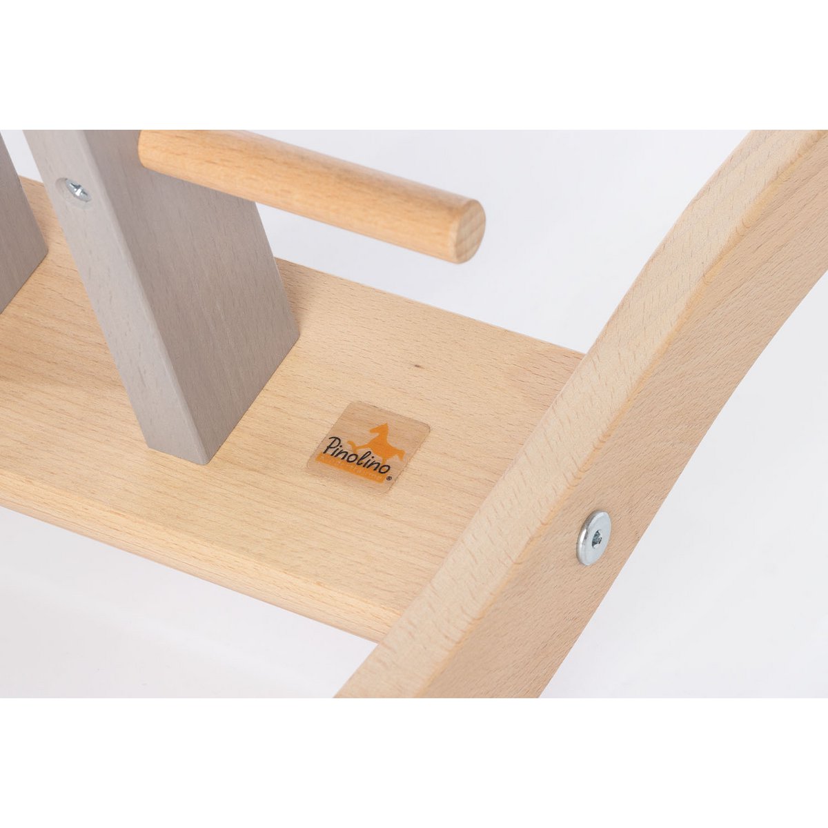 Rockled paard "Pinolino" met ring, grijs/natuurlijk