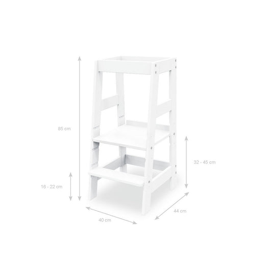 Leer Tower "Fino", wit gelakt