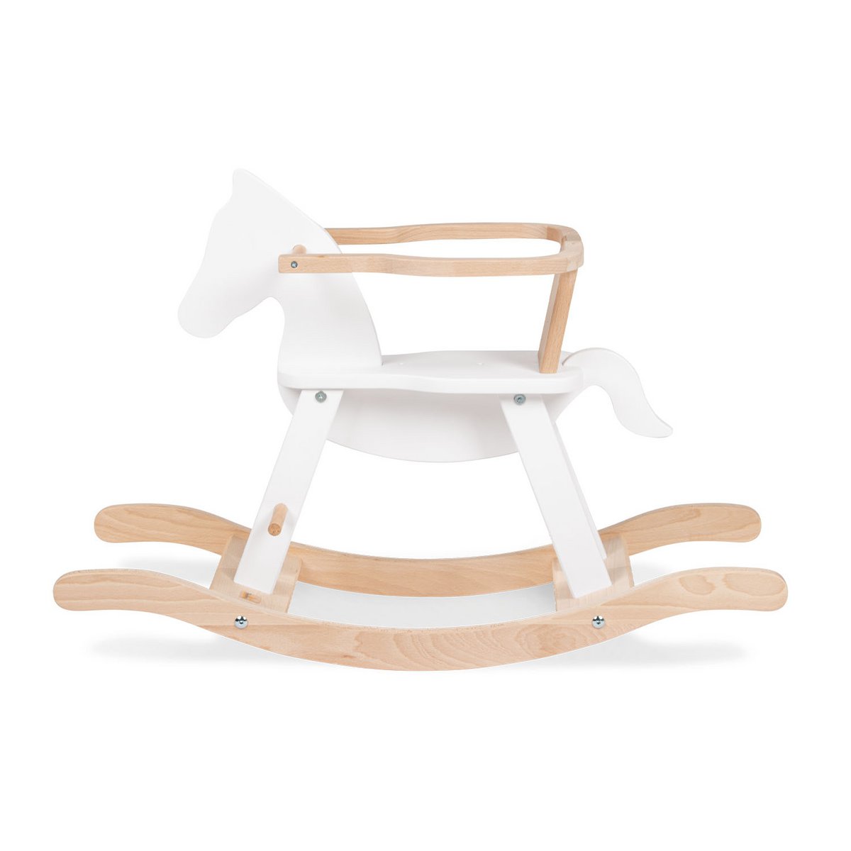 Rocking Horse "Pinolino" met ring, wit/natuurlijk