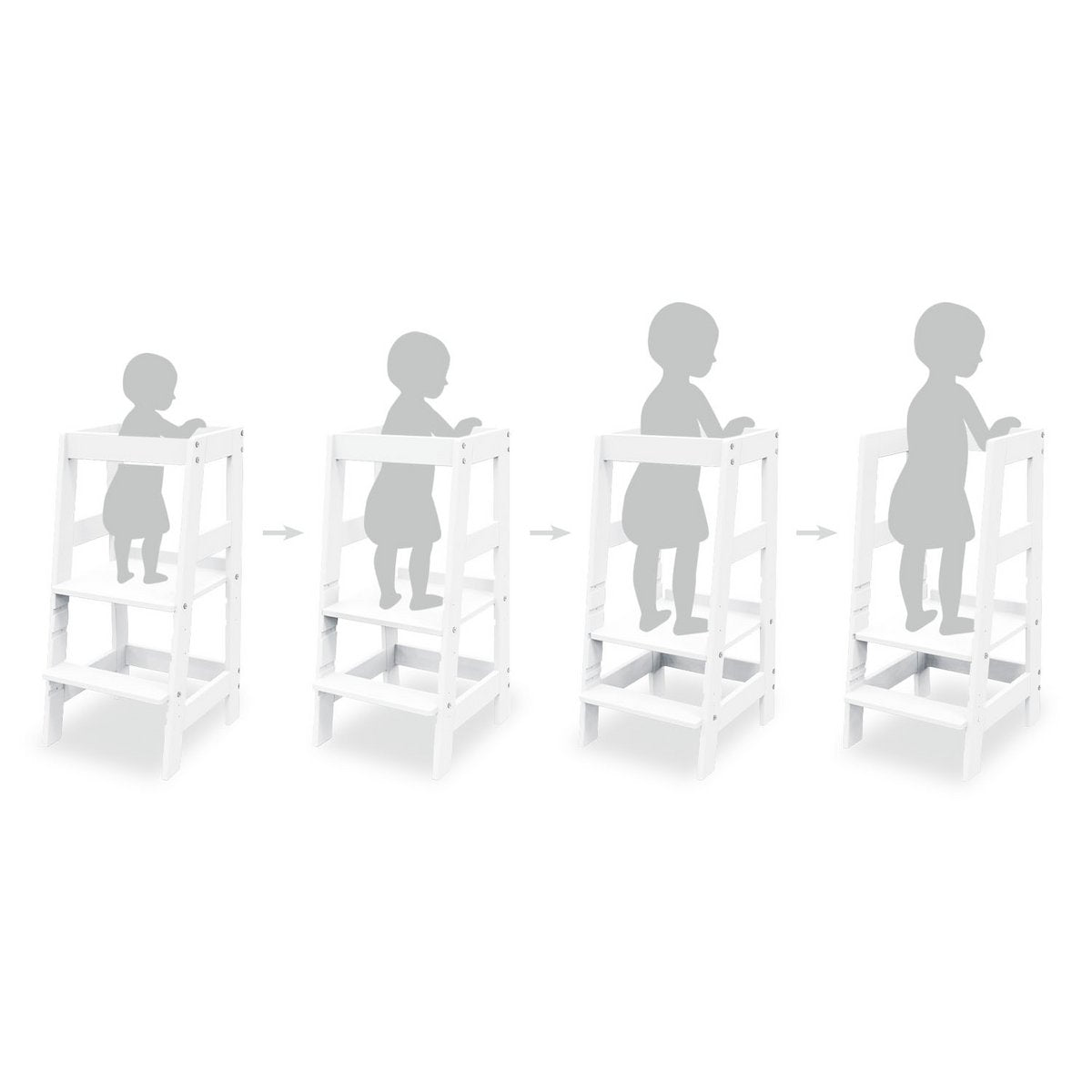 Leer Tower "Fino", wit gelakt