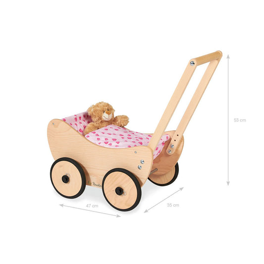 Dolls Pram "Trixi", natuurlijk, 2 delen