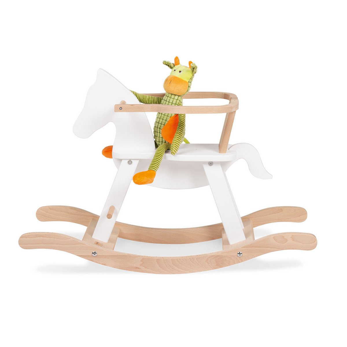 Rocking Horse "Pinolino" met ring, wit/natuurlijk
