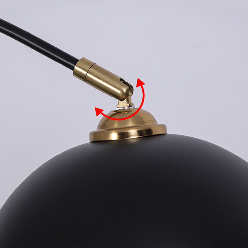 Zwarte Booglamp met Bolvormige Kap