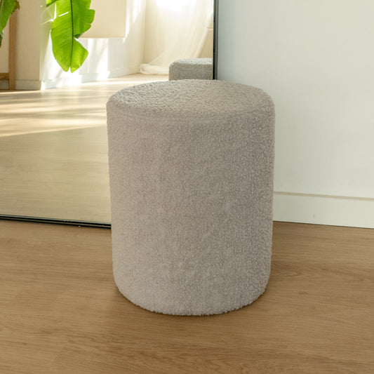 Stoffen Effen Poef - Grijs