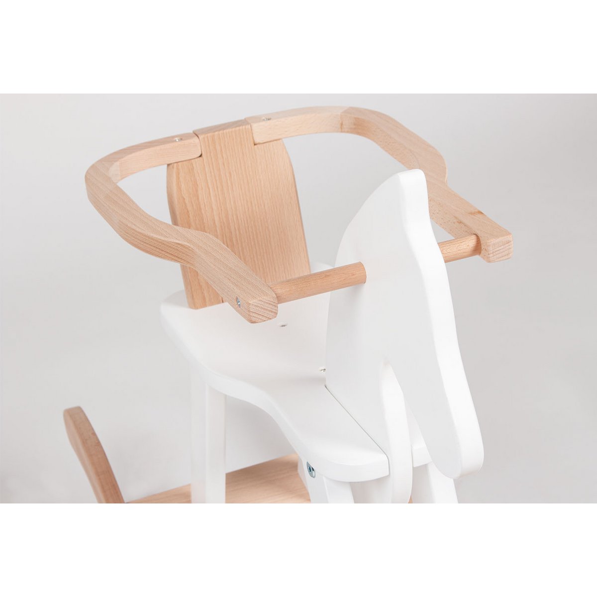 Rocking Horse "Pinolino" met ring, wit/natuurlijk