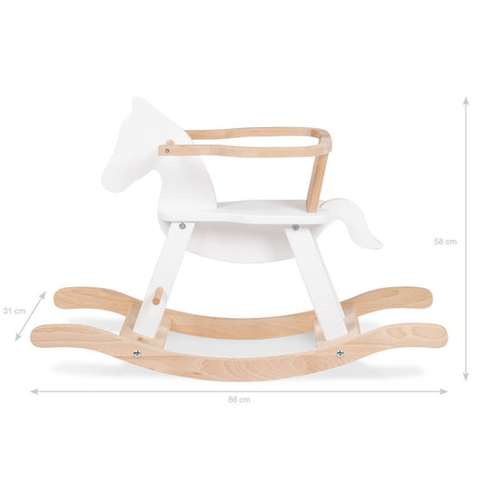Rocking Horse "Pinolino" met ring, wit/natuurlijk