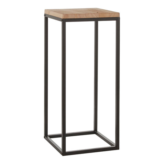 Oskar Plantentafel - L35 x B35 x H81 cm - Hout, Metaal - Zwart