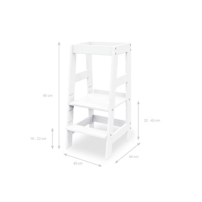 Leer Tower "Fino", wit gelakt