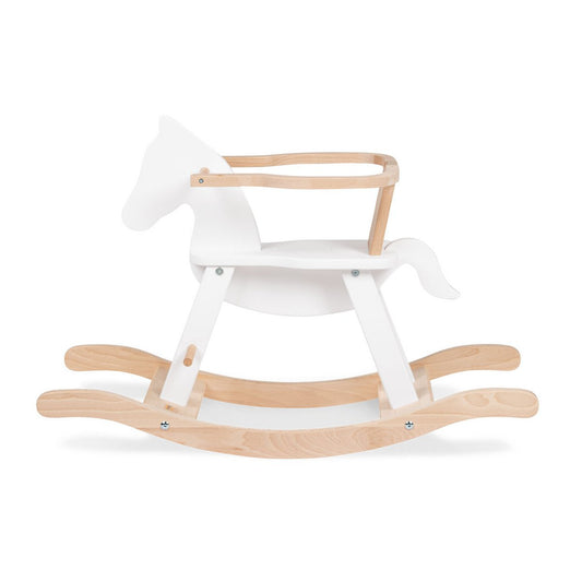 Rocking Horse "Pinolino" met ring, wit/natuurlijk