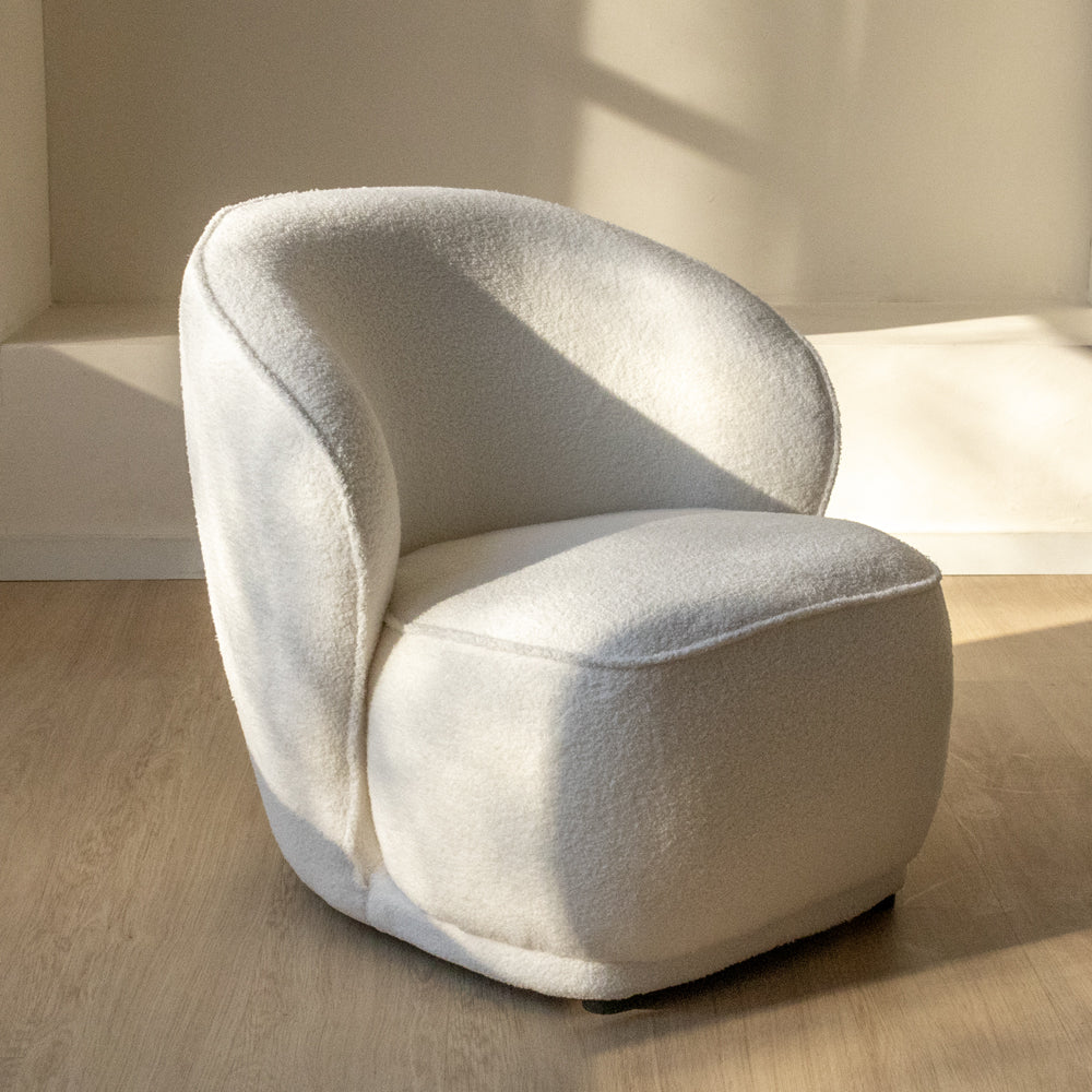 Witte stoffen loungestoel