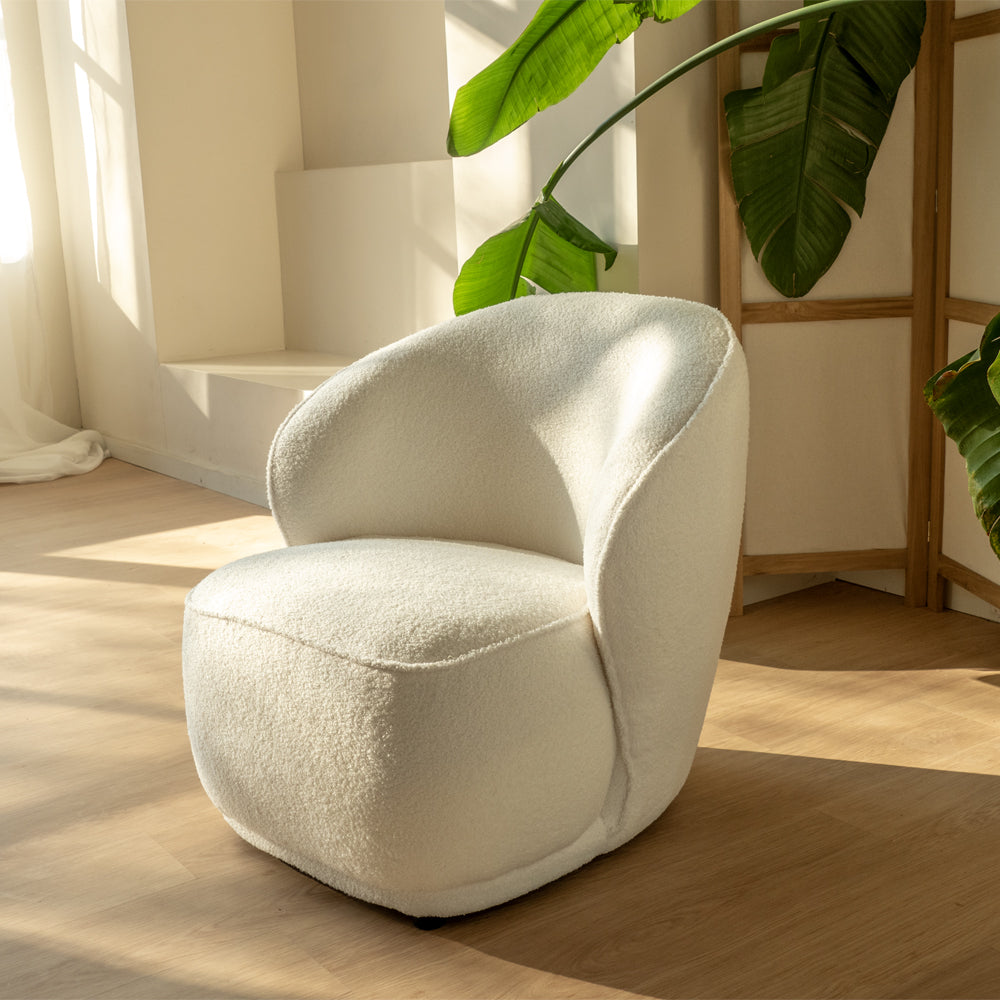 Witte stoffen loungestoel