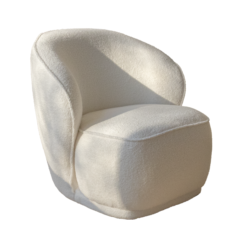 Witte stoffen loungestoel