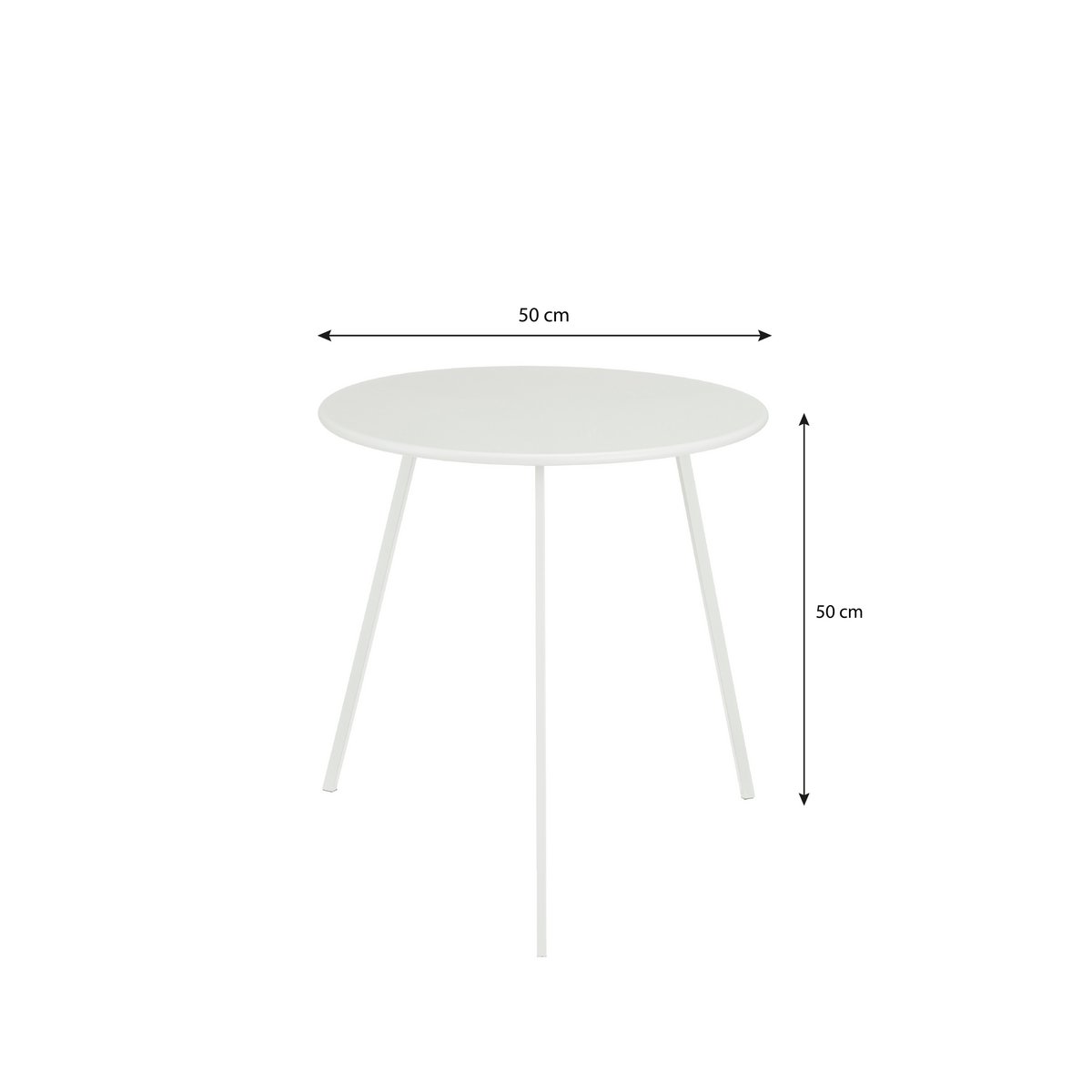Seatle Bijzettafel Buiten - H50 x Ø50 cm - Metaal - Wit