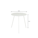 Seatle Bijzettafel Buiten - H50 x Ø50 cm - Metaal - Wit