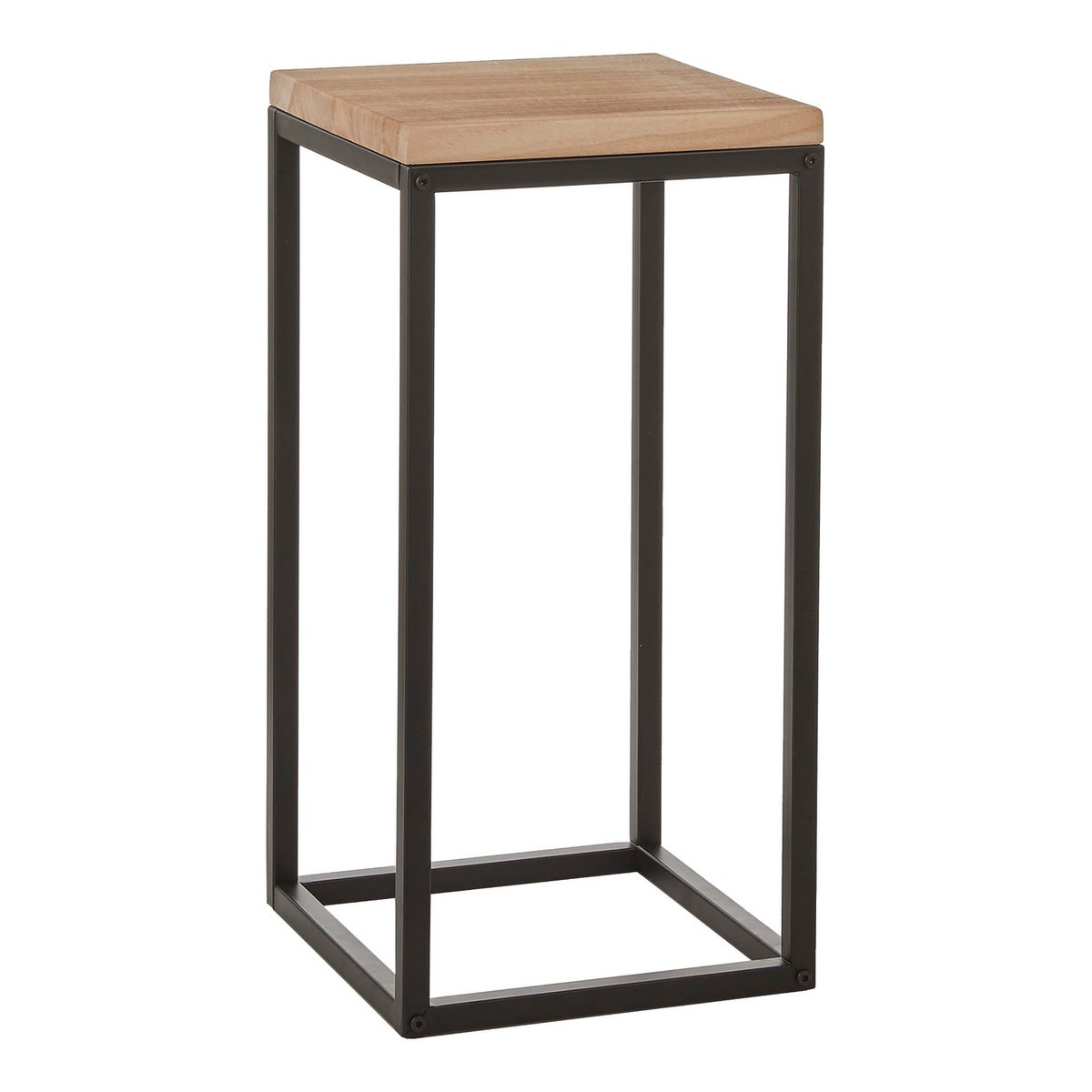 Oskar Plantentafel - L30 x B30 x H62 cm - Hout, Metaal - Zwart